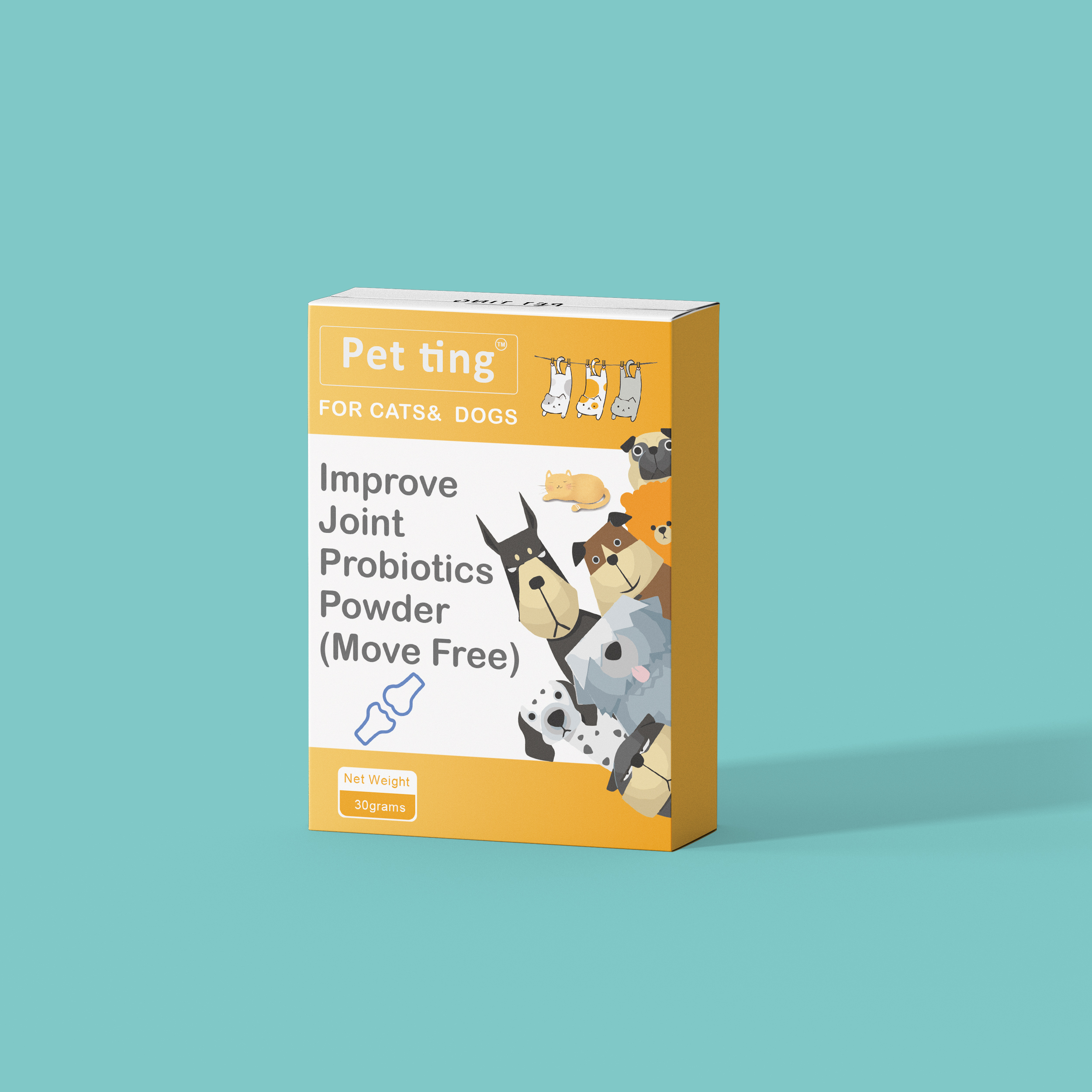 Perro personalizada gato del gatito del perrito de la marca probióticos en polvo para la mejora de articulaciones para mascotas