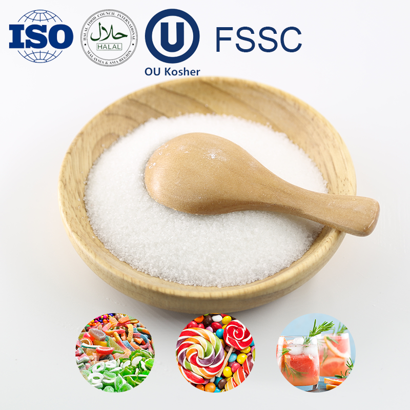 Suministro de polvo de ácido cítrico recubierto de alta calidad aplicado para la industria alimentaria de caramelo gomoso